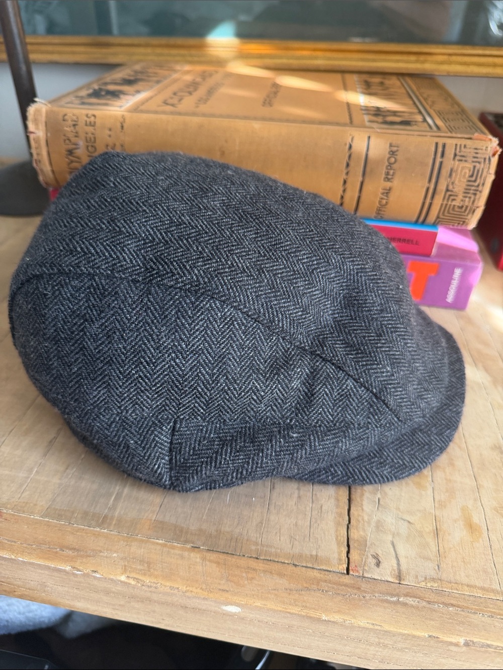 Jos. A. Bank Gray Herringbone Wool Flat Cap